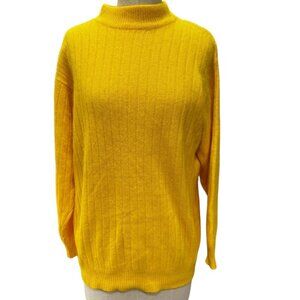 Vintage Rafaella Yellow Angora & Lambswool Blend Sweater - Size Medium